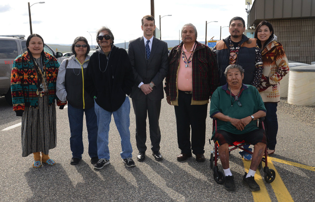 Members of the Wanapum with Acting Assistant Secretary of Environmental Management, Mark Whitney, after signing the MOU securing Wanapum continued and future access to the Columbia River Corridor on the Hanford Site. (April 2015)
